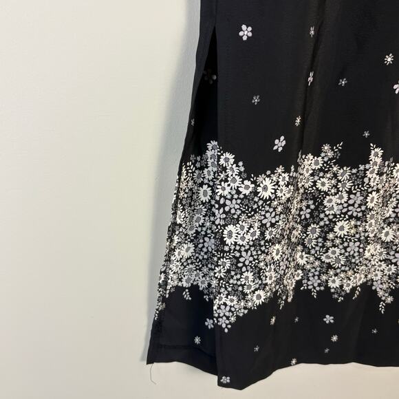 Black Floral Maxi Skirt Vintage Rikki J New York Size Medium Whimsygoth - Picture 2 of 9